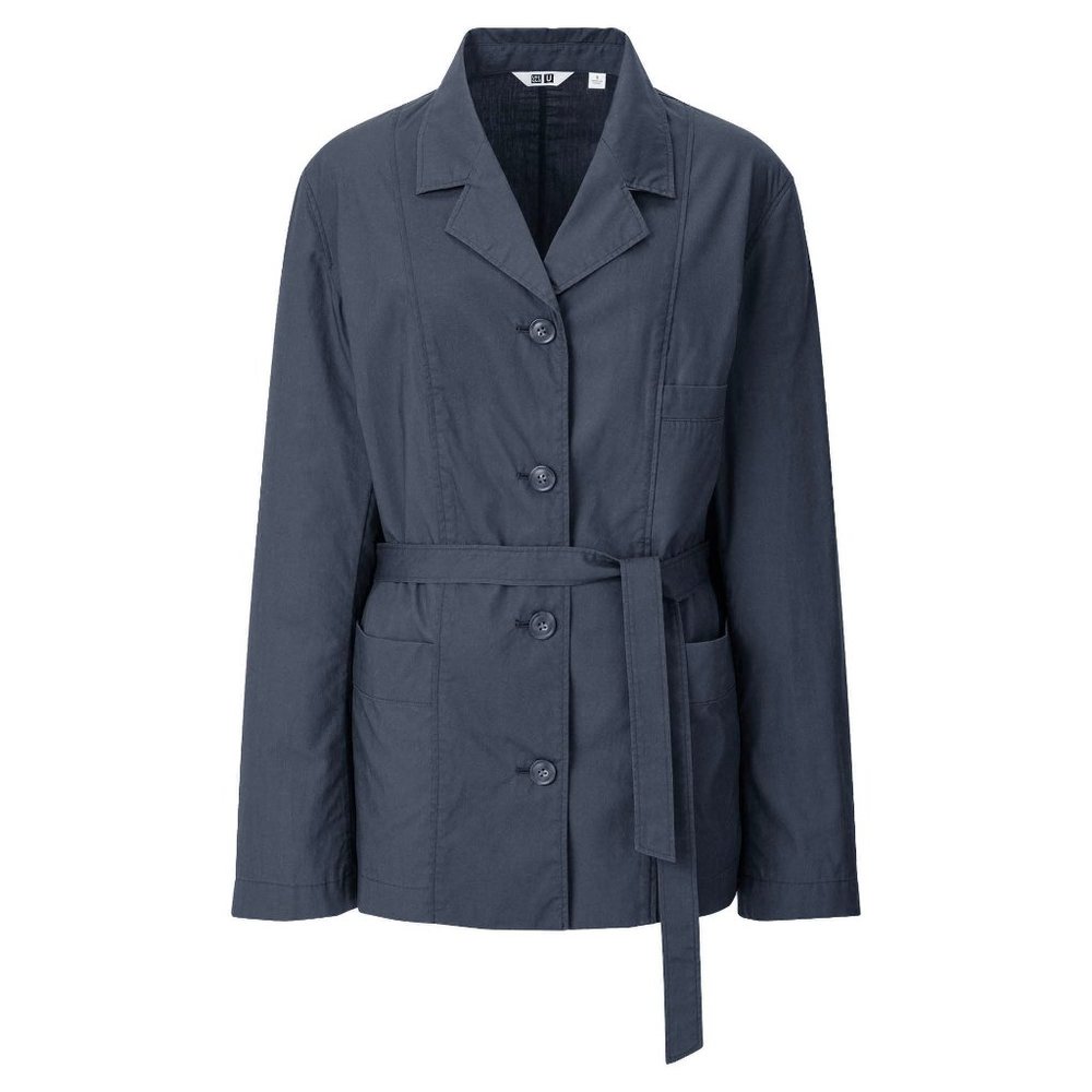 Uniqlo dark gray womens utility shirt jacket